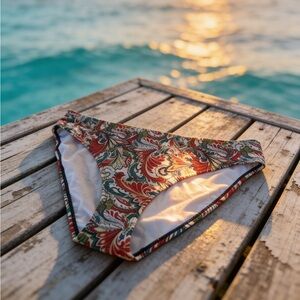 Beach Party Swimwear Bikini Bottom Full Cover Sz 16 Colorful Paisley Lined NWT